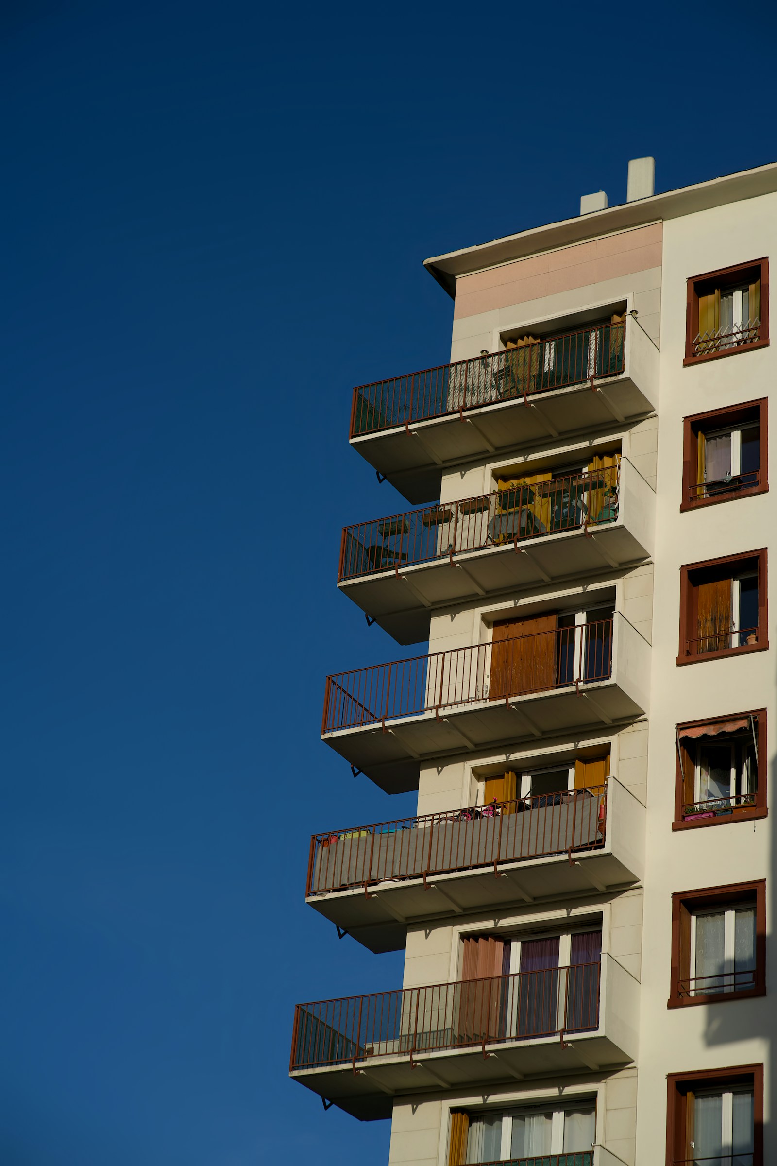 Façade of a recent residential building in France